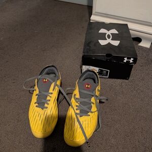 Under Armour Vibrant Yellow and Gray Athletic Shoes